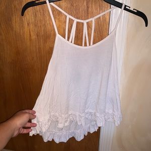 white floral tank top